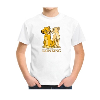 เสื้อยืดคู่รัก พิมพ์ลายการ์ตูน The Lion King Smile