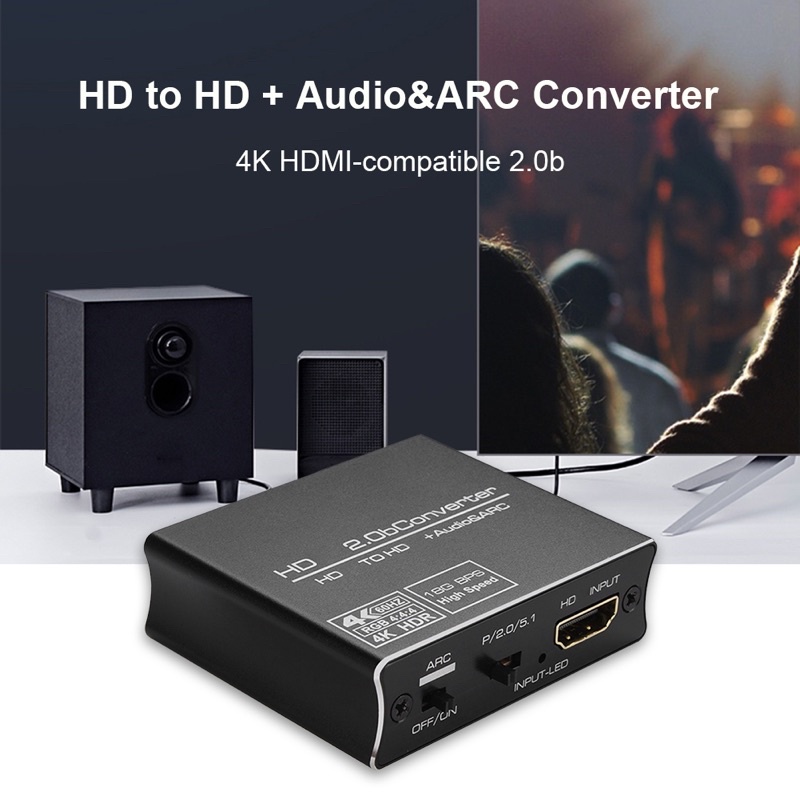 HDMI-compatible Audio Splitter Stereo Extractor Converter Adapter SPDIF ...