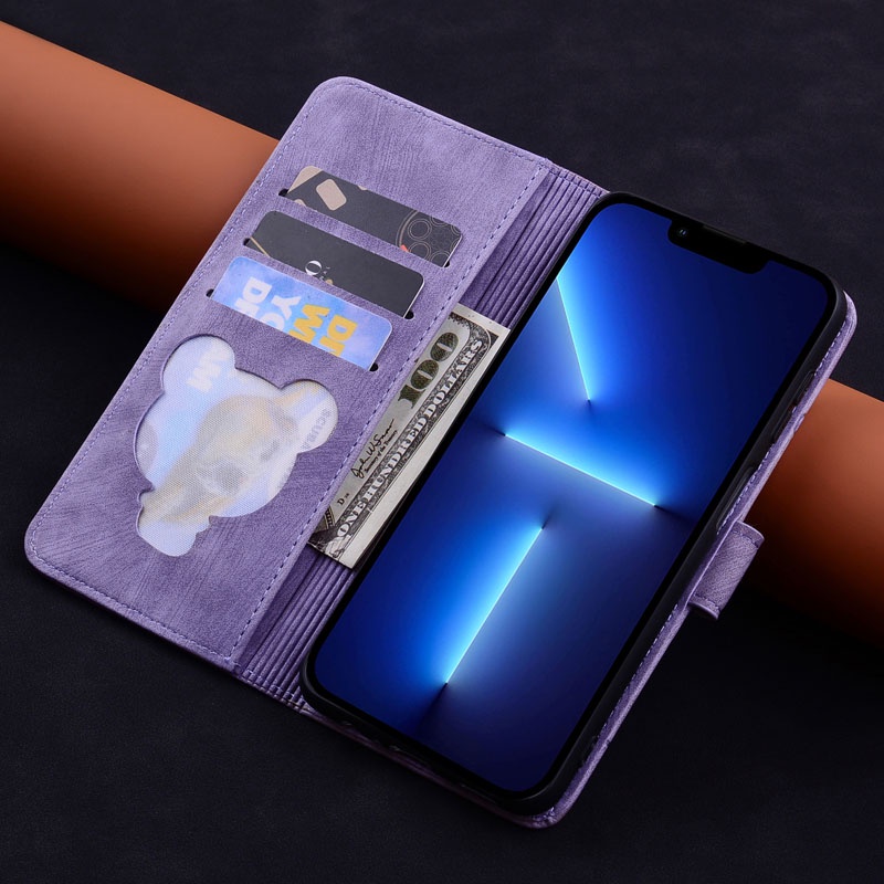 เคสโทรศัพท์มือถือหนัง-ฝาพับ-ลายการ์ตูนซากุระ-พร้อมช่องใส่บัตร-สําหรับ-iphone-13-12-11-mini-pro-max