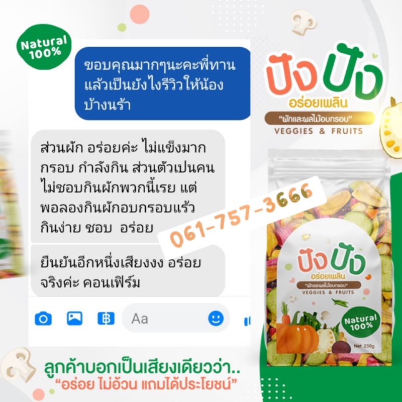 ปัง-ปัง-ผักอบกรอบ-12-ชนิด-ไม่เหม็นหืน-ขนาด-250-กรัม-สินค้าพร้อมส่ง