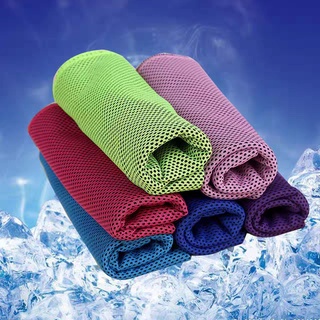 สินค้า พร้อมส่ง! ผ้าเช็ดเหงื่อออกกำลังกายแบบเย็น Cool Towel  ทำจากใยเยื่อไผ่ผสมผ้าฝ้าย