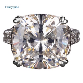 Fancyqube แหวนหมั้นรูปใบไม้ Cubic Zirconia เครื่องประดับแฟชั่น