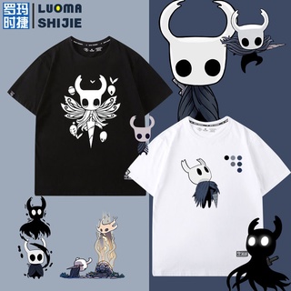 เสื้อยืดวินเทจSteam PS4 Sandbox เกม Hollow Knight อุปกรณ์ต่อพ่วงแขนสั้นชายแนวโน้มชายเสื้อยืดแขนสั้นผ้าฝ้ายแท้S-5XL