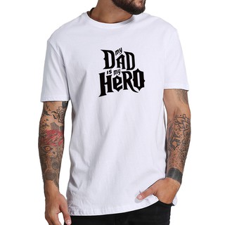 เสื้อยืดใหม่ 2022เสื้อผู้ชาย Diy Men T-Shirt ของขวัญวันพ่อผู้ชายเสื้อยืดพ่อของฉันเป็นฮีโร่ของฉันฤดูร้อนท็อปส์สีขาวL XL
