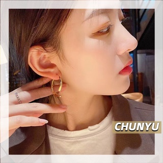 CHUNYU ต่างหูก้านเงินแท้ S925 พร้อมส่ง 208