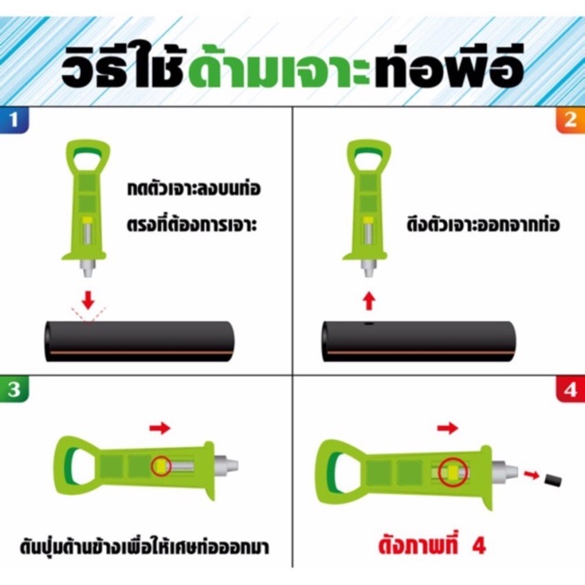 ที่เจาะรูท่อ-pe-ขนาด-4-มิลลิเมตร-ตัวเจาะรูท่อพีอี-สายพีอี-บริการเก็บเงินปลายทาง