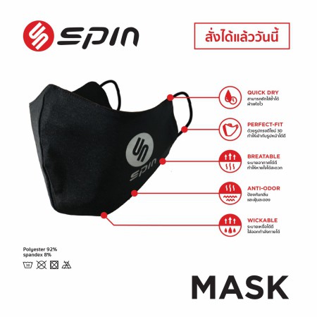 ผ้าปิดปาก-ผ้าปิดจมูก-หน้ากากผ้า-ซักได้-mask-spin