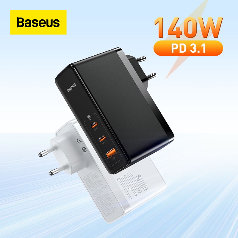 baseus-140w-gan5-pro-ที่ชาร์จ-usb-type-c-pd3-1-ชาร์จเร็ว-สําหรับ-macbook-quick-charge-4-0-3-0-usb-ที่ชาร์จโทรศัพท์-สําหรับ-iphone-xiaomi-tablet