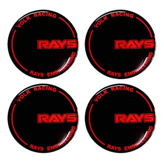 4ดวง 60mm. สติกเกอร์ RAYS สติกเกอร์ติดดุมล้อ สติกเกอร์เรซิ่น กว้าง 60 มิล.(6เซนติเมตร)