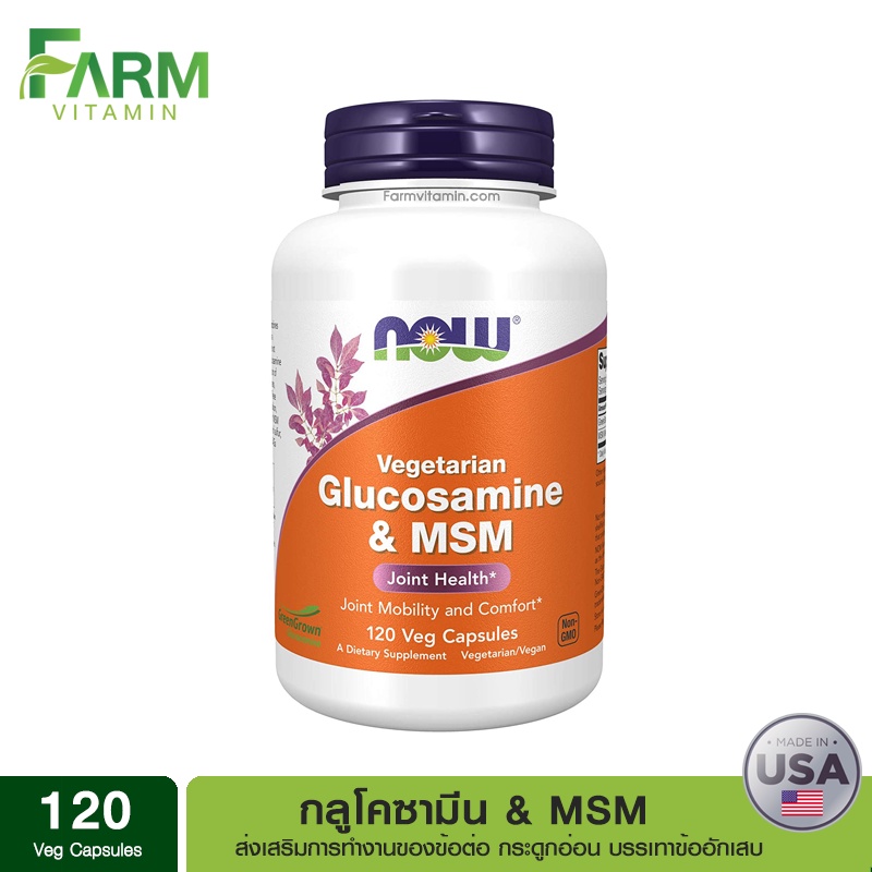 Now Foods, Vegetarian Glucosamine & MSM, 120 Veg Capsules Shopee Thailand