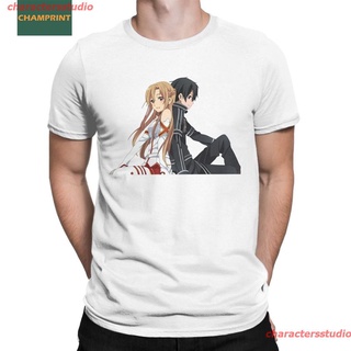 เสื้อยืด charactersstudio New เสื้อยืดผ้าไหมพิมพ์ลาย Kirito Sword Online Kiritoki สําหรับผู้ชาย sale