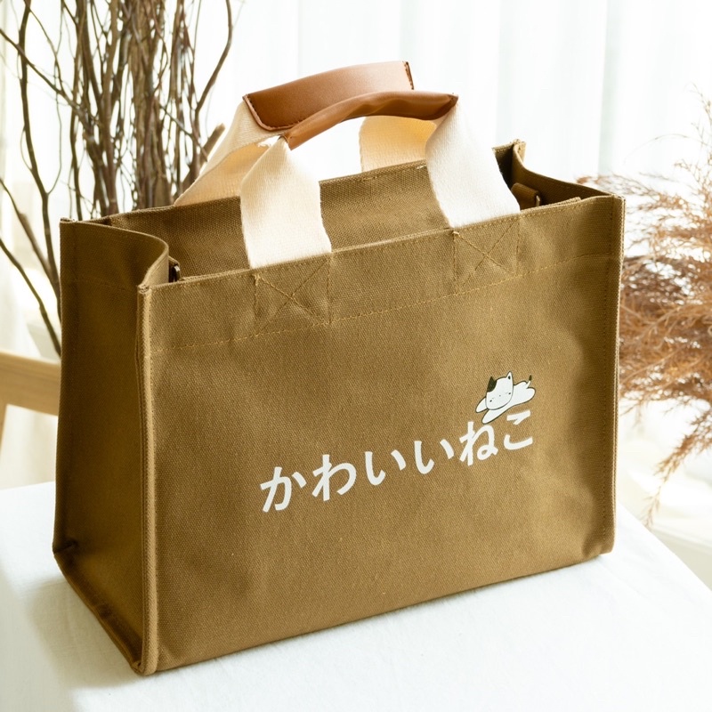 kawaii-neko-canvas-bag-คาวาอี้-เนโกะ-ผ้าแคนวาส-ไซส์ใหญ่