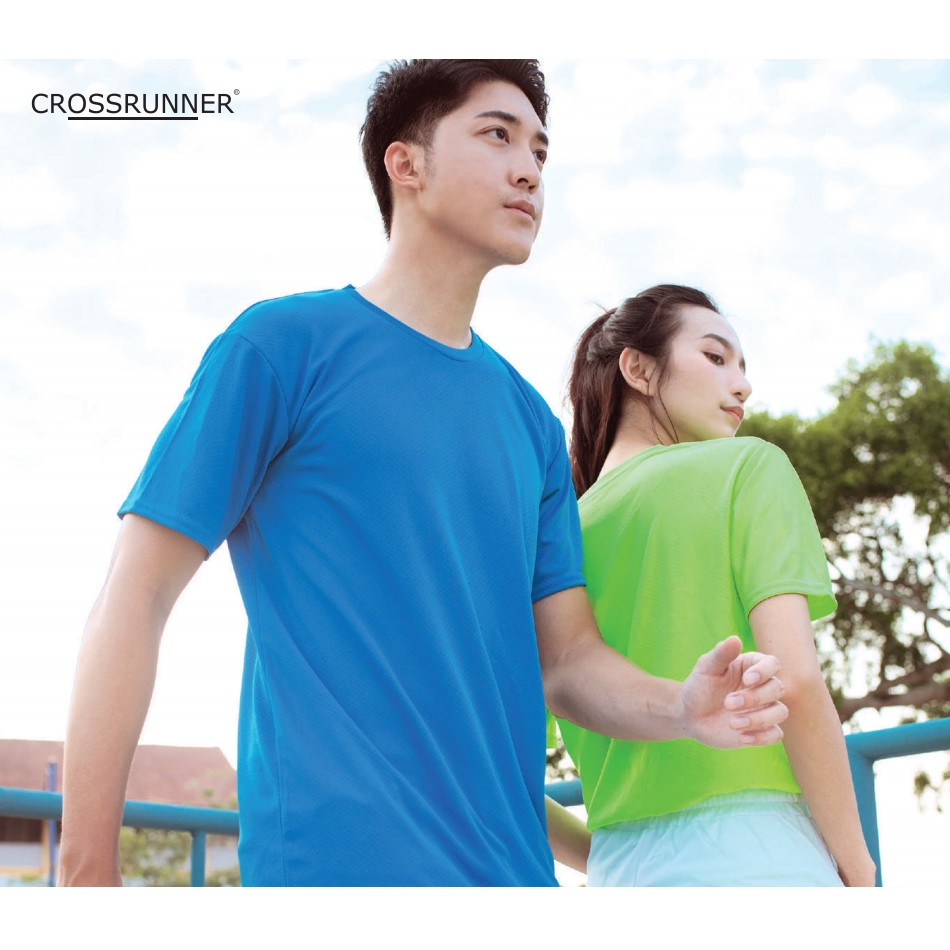 crossrunner-เสื้อยืด-ประสิทธิภาพสูง-แจ็คคาร์ด-สีขาว-ดํา-นีออน-เขียว-น้ําเงิน-แซฟไฟร์-แดง-aqua-crr3900-สําหรับทุกเพศ
