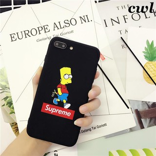 For iPhone 6 6S Fashion Cartoon Supreme Skin Frosted Full Cover Case With Tempered Glass