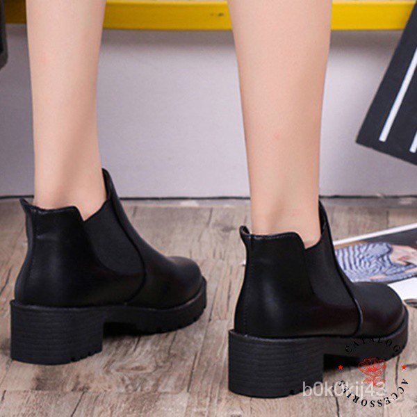 ccร้านแฟชั่น-catalog-shoes-รองเท้าบูทหนัง-สีดำล้วน-ส้นหนา-เบอร์-35-40ใหม่