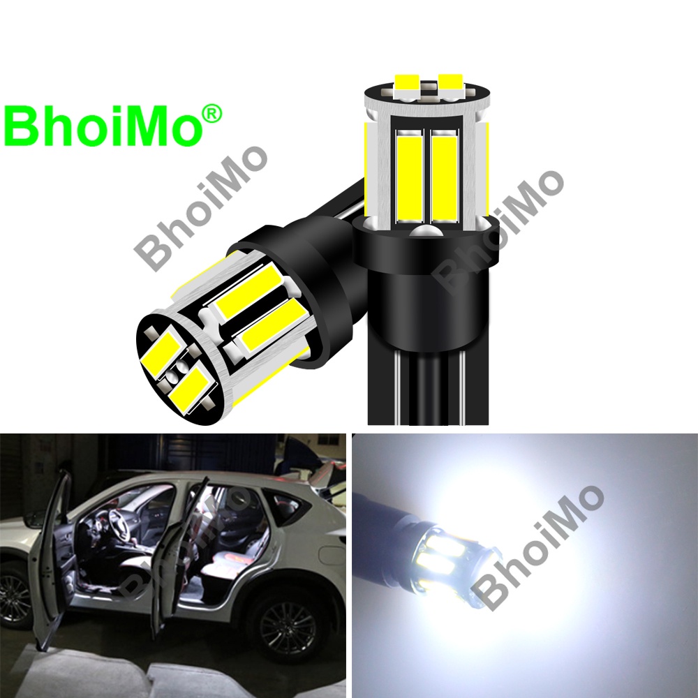 bhoimo-หลอดไฟติดป้ายทะเบียนรถยนต์-t10-led-w5w-194-168-10smd-7020-สีขาว