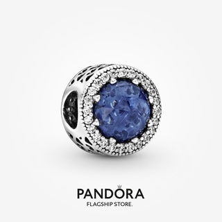 Pandora เครื่องราง สีฟ้าเข้ม ของขวัญวันเกิด สําหรับสุภาพสตรี p825