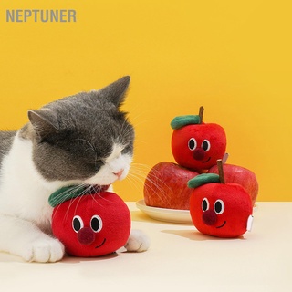 Neptuner ตุ๊กตาแอปเปิ้ล แคทนิป แบบนิ่ม รูปผลไม้ ทนต่อการกัด สําหรับฝึกเคี้ยว