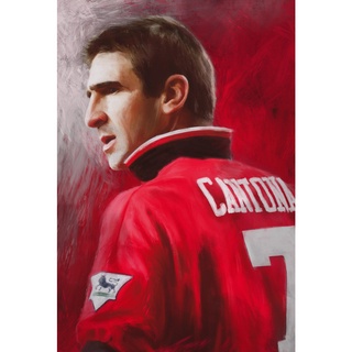 โปสเตอร์ เอริก ก็องโตนา Eric Cantona Manchester United แมนเชสเตอร์ยูไนเต็ด Manu MUFC แมนยู Red Devils Poster ฟุตบอล