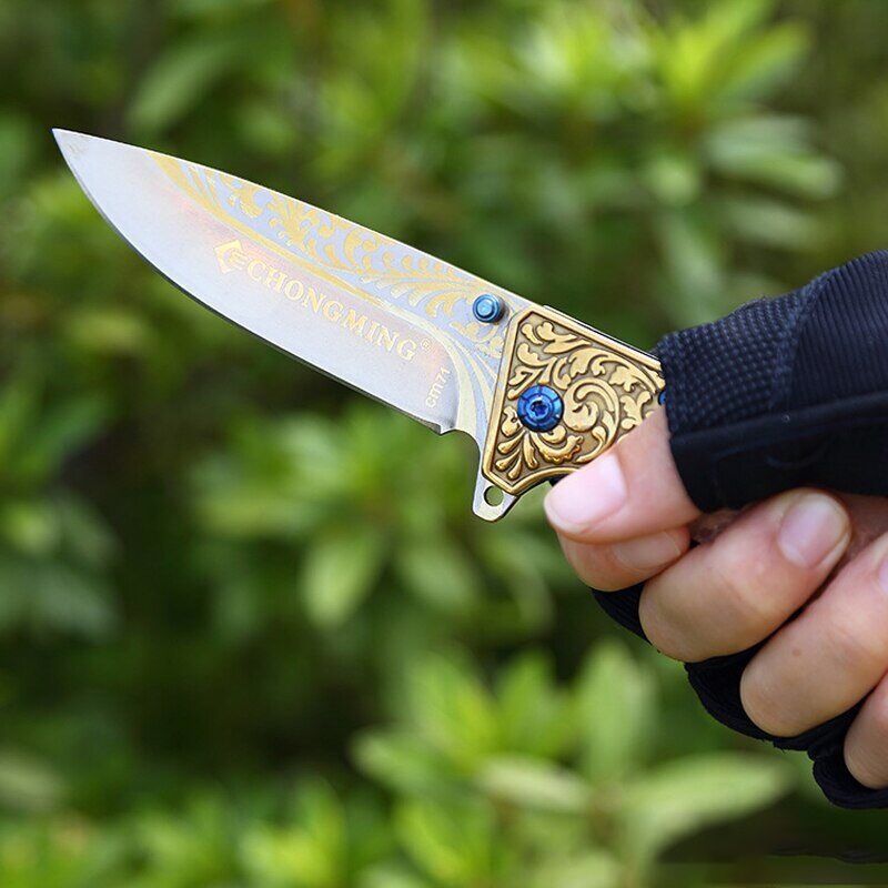 folding-knife18-5cmหนึ่งในรุ่นที่ขายดีที่สุดของchongming-มีดพับ-มีดพกพา-มีดเดินป่า-มีดสวยงาม-มีดแคมป์ปิ้ง