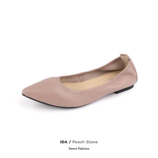 Sweet Palettes รองเท้าหนังแกะ Ida Peach Stone