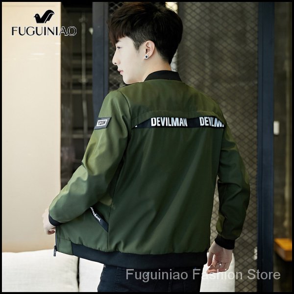 fuguiniao-แจ็คเก็ตชายฤดูใบไม้ผลิ2021เทรนด์ใหม่เวอร์ชั่นเกาหลีของแจ็คเก็ตชายเยาวชนบางเบสบอลเครื่องแบบแจ็คเก็ตฤดูใบไม้ผลิของผู้ชาย