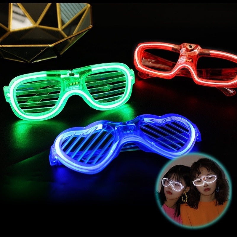 สุ่มสี-แว่นตามีไฟ-led-เรืองแสงสําหรับเด็กผู้หญิง-ฮาโลวีน