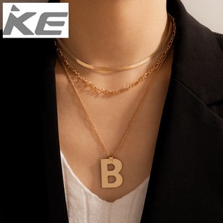 B letter necklace indifferent net red simple temperament long three-necklace female clavicle c