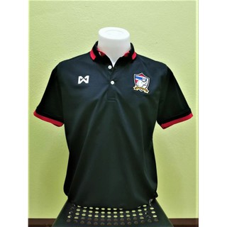 สินค้า SALE!!! เสื้อโปโล เสื้อเชียร์บอล ทีมชาติไทย ช้างศึก Warrix ของแท้ สีดำขลิบแดง
