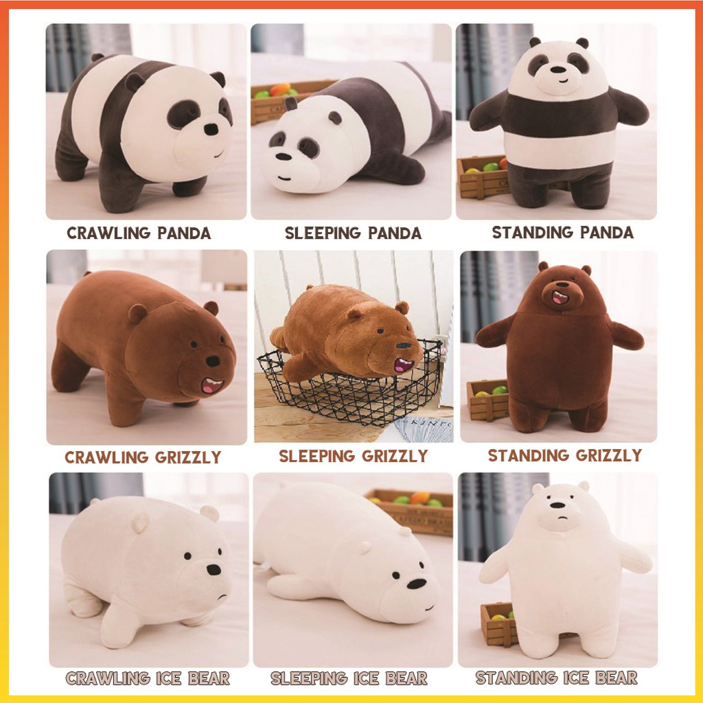 30cm-40cm-50cm-we-bare-bears-pillow-stuffed-plush-toy-doll-sleeping-standing-crawling-child-figurine-slave-bear-pillow