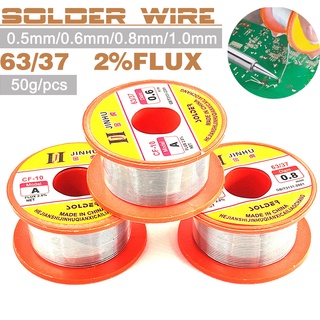 50g Desoldering Wires Braid Mechanic Rosin Core Solder Wire Roll 0.5/0.6/0.8/1.0 mm 63/37 FLUX 2.0% 45FT Tin Wire Melt