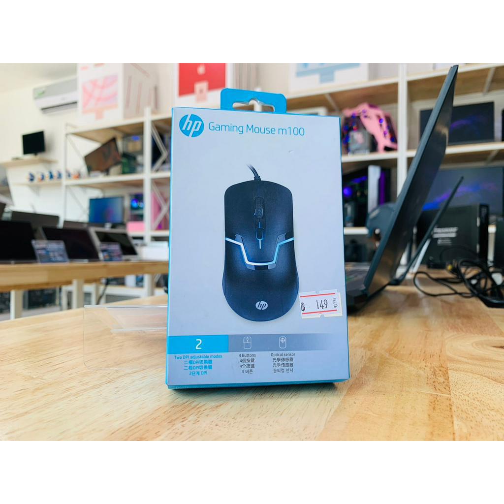 ของใหม่ เมาส์ USB MOUSE HP GAMING M100 BLACK สินค้ามีประกัน Shopee