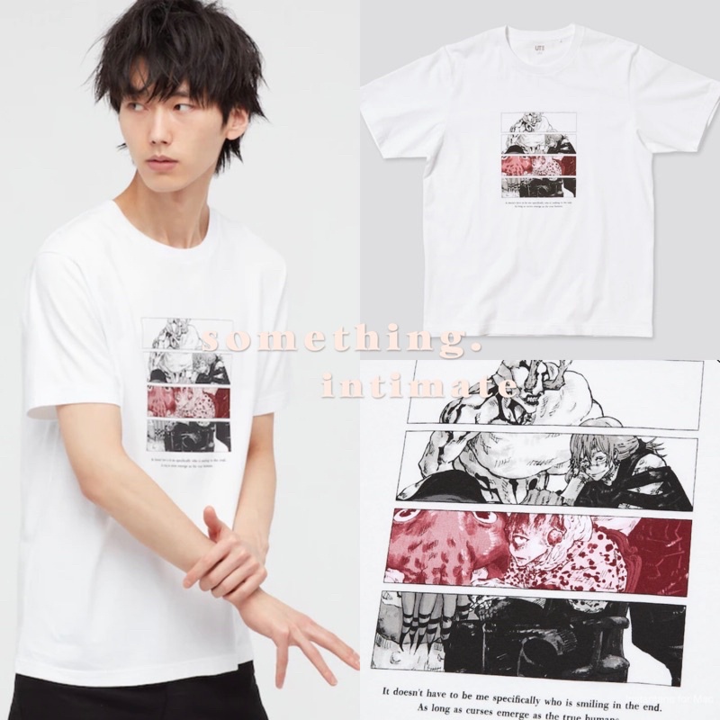 T-shirt Jujutsu Kaisen X Uniqlo - Gojo Satoru Blanc, Taille XL, édition Limitée Collaboration, Occasion En Très Bon état