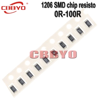 ตัวต้านทาน SMD 1206 5% 0R-100R 1R 1.8 R 2.7 R 3R 5.6 R 20R 10R 47R 68R 82R 100 ชิ้น