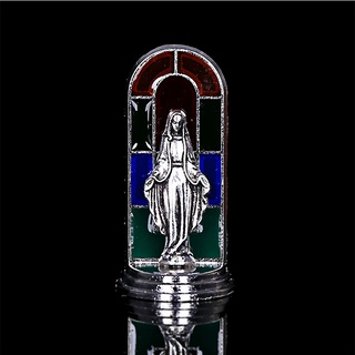 เซนต์ทางศาสนา จํานวน 1 ชิ้น รูปปั้นคริสโตเฟอร์ รูปปั้น Virgin Mary สีพื้น แดชบอร์ดตกแต่งรถยนต์