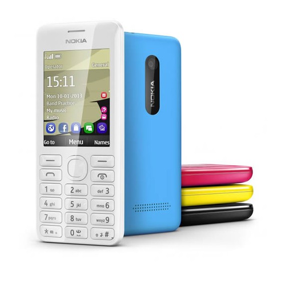 โทรศัพท์มือถือnokia-206-dual-sim-classic-mobile-phone-full-set