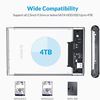 ภาพขนาดย่อของภาพหน้าปกสินค้าOrico กล่องใส่ HDD แบบใส Harddisk SSD 2.5 SATA เป็น USB 3.1 10Gbps 5Gbps 4TB SSD HDD Enclosure Type C With UASP TRIM (2139C3) จากร้าน orico.th บน Shopee ภาพที่ 5
