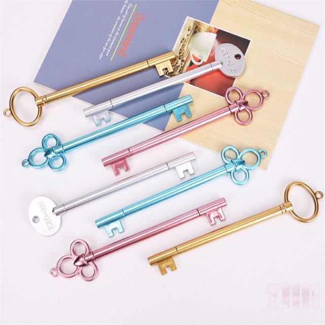 ปากกากุญแจ-สีชมพู-เจลสีดำ-พร้อมส่ง