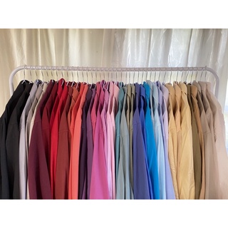 เสื้อเชิ้ตทรงหลวม oversize สีพื้นแขนสั้น-แขนยาว