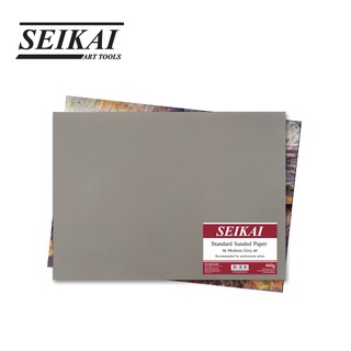 SEIKAI กระดาษสีชอล์ค MediumGrey 460g (SANDED PASTEL 4K MEDIUM GREY) 1 แผ่น