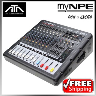 พาวเวอร์มิกเซอร์ NPE myNPE GT-4500 มิกเซอร์ มิก 4x500 วัตต์ เสียงดี USB บลูทูธ EQ 8 CHANEL