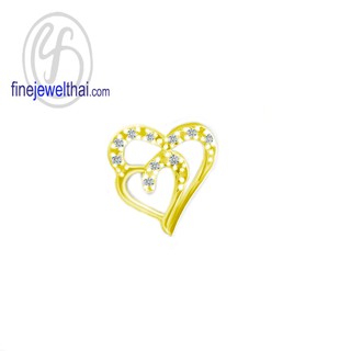 Finejewelthai-จี้-จี้เพชร-จี้ทรงหัวใจ-จี้เงินแท้-Heart-Diamond-CZ-Silver-Pendant-P1163cz00 (สามารถเลือกสีตัวเรือนได้)