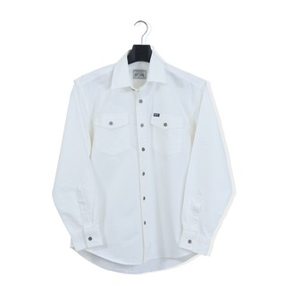 Bovy Shirt - เสื้อเชิ้ตแขนยาวสีพึ้น สีขาว รุ่นBB 3598 - WH-01