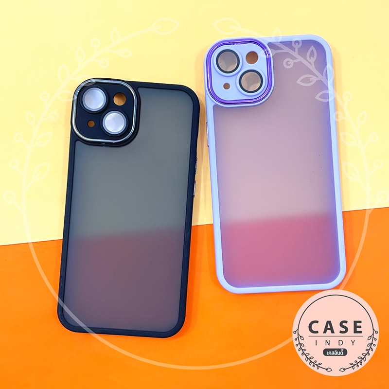 เคส-samsung-a12-a13-a02s-a03s-a52-a22-5g-a03-a53-เคสขอบสีหลังขุ่นกันเลนส์กล้อง-ขอบสี-เลนส์เงา