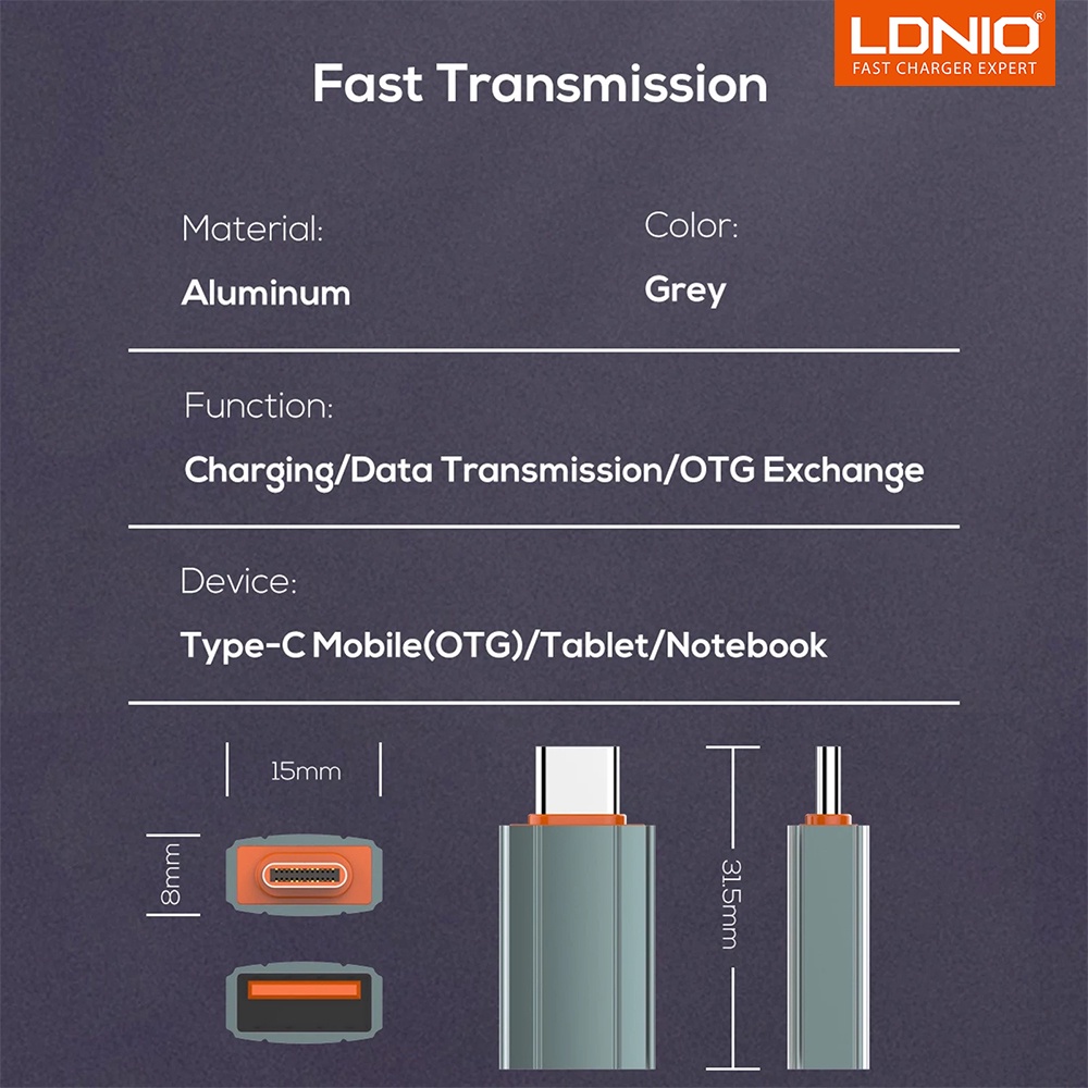 ตัวแปลง-adapter-usb-to-type-c-3-0-converter-adapter-type-c-female-เป็น-usb-a-male-สำหรับชาร์จและถ่ายโอนข้อมูล