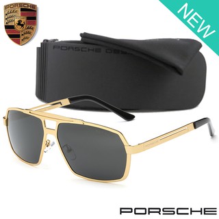 Polarized แว่นกันแดด แฟชั่น รุ่น PORSCHE UV 8515 C-3 สีทอง ทรงสปอร์ต Stainless ขาข้อต่อ