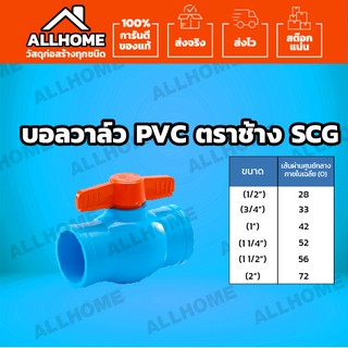 บอลวาล์ว PVC ตรา SCG ขนาด 2"(2นิ้ว)