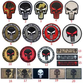 Embroidered Army Hook and Ring Punisher Striped Badge Army Fan Chest Armor Armband Clothes Backpack Hat Label Armband