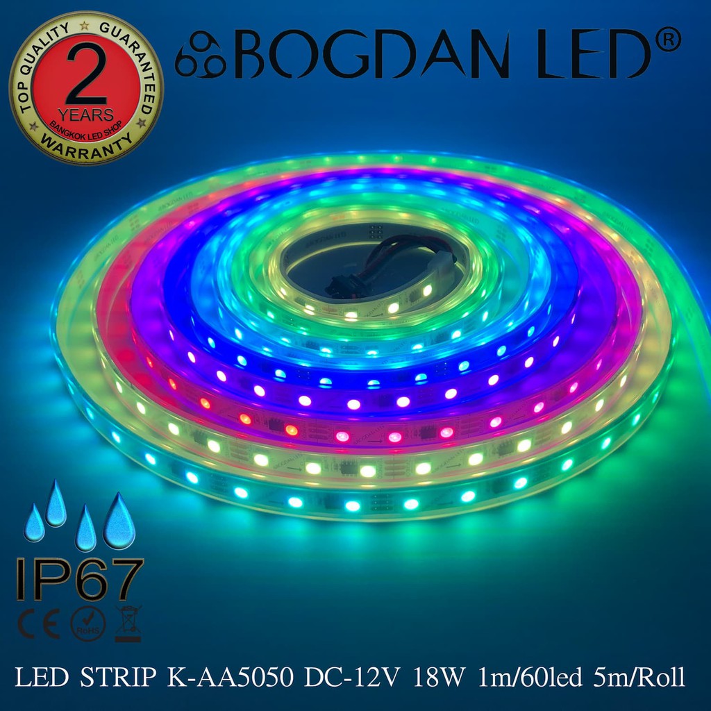 led-strip-s-aa5050-dc-12v-60led-ic-ws2811-18w-1m-ip67ยี่ห้อbogdan-ledแอลอีดีไฟเส้นสำหรับตกแต่ง-300led-5m-90w-5m-grade-a