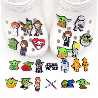 พร้อมส่ง ตัวติดรองเท้า Pvc ตัวการ์ตูน ตัวติดรองเท้าหัวโต Diy จิ๊บบิต สําหรับตกแต่งรองเท้า cross ลายการ์ตูน Star wars